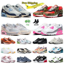 Free Shipping 90 90s terrascape women Running shoes White Black Leather Mesh Valentines Day Wolf Grey USA Recraft Royal Moss Green Glow Bordeaux men trainers sneaker