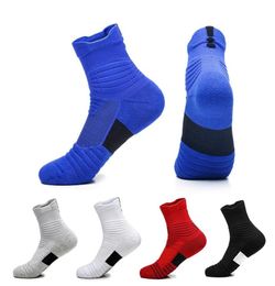 5 Pairs Mens Athletic Crew Socks Basketball Cushioned Thick Sport Compression Socks Mid Tube Sock3890198