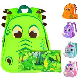 Bags 2PCS Dinosaur Backpack for Boys 12" Toddler Preschool Kids Bookbag Cute Animal Kindergarten Schoolbag