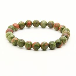 Whole 10pcs lot Mix Colors 8mm Good Quality Unakite Black Dragon Veins African Turquoise Stone Energy Beaded Bracelets337G