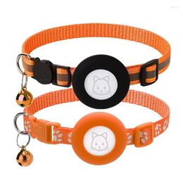 Dog Collars 2Pack Cat Collar For Air Tag With Safety Buckle And Removable Bell Apple Airtag Small Pet