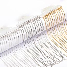 12pcs set 1mm Metal Link Chain Necklace Lobster Clasp 42cm Length Simple Necklace Chain Diy Jewelry Rose Gold Silver Rhodium Color178A