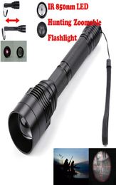 Flashlights Torches Long Range Infrared 10W IR 850nm T50 LED Hunting Light Night Vision Torch 18650 Camping Zoomable8581158