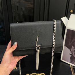 Famous Luxury Designer Women Fashionable Crossbody Bags French Classic Sign Hardware Tassel Shoulder Bag 9A Genuine Leather Wallet Paris Gold Silver Chain Bag
