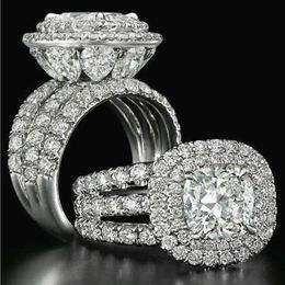 Victoria Wieck Stunning Luxury jewelry Couple Rings 925 Sterling Silver Pear Cut Sapphire Emerald Multi Gemstones Wedding Bridal R246M