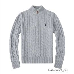 Mens Sweaters Autumn Wool Casual Small Horser Pull Half Zip Ralp Polo Chandail Cardigan Jacket Winter Long Sleeve Sweater Pullover Women 787 425