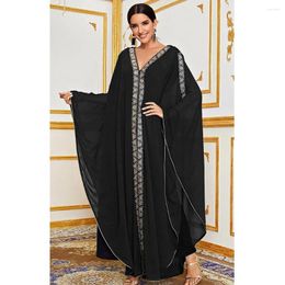 Ethnic Clothing African Dresses For Women Diamonds Hooded Maxi Dress Evening Wedding Party Gown Muslim Kaftan Abaya Moroccan Robe Boubou