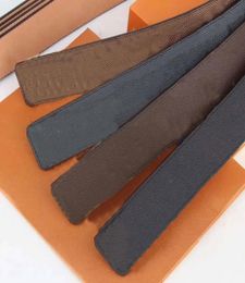 Initiales 40mm Reversible Belts Damier Azur Canvas For Women Mens Designer Belt Leather Fashion Womens Hardware Initials Buckle M08263521