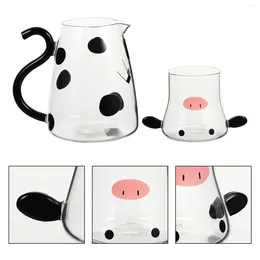 Dinnerware Sets Plastic Water Bottles Glass Set Scented Tea Pot Cold Jug Cow Shape Mouthwash Milk Kettle