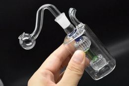 Mini Glass Oil Burner pipe Water Bong small oil burner water pipe dab rig bong Vortex Honeycomb percolator bubbler glass ash catcher bong LL