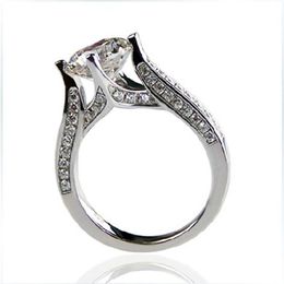 Test Positive 2Ct 8mm D-E Moissanite Diamond Ring Brilliant 925 Sterling Silver Ring Engagement for Women3095