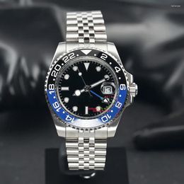 Wristwatches 2023 GMT II 126710 Blue Black Bezel Mechanical Wrist Watch Luxury Automatic Men Sapphire Glass Steel Reloj Hombre