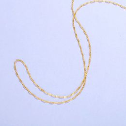 Chokers 24k Gold Filled Necklace for Women Simple Single Chain Elegant Charm Wedding Fine Jewelry Gift Gold Color Necklace Gold Collares 231222