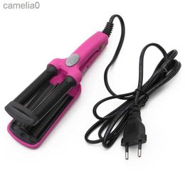 Hair Curlers Straighteners RXJC Mini Ceramic Hair Crimper Curler Curling Iron Tong Waving Wand Roller SalonL231222