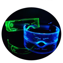 Stage Wear Dance Accessories LED Colorful Luminous Glasses for Christmas Halloween Bar Party Music Festival Technology Science Fiction Honeycomb Eyewear