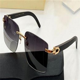 Fashion design sunglasses 8200760 frameless square lens wooden temples classic simple style top quality uv400 protective glasses267u