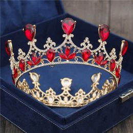 Other 2020 Big Crystal Tiara Wedding Crown Vintage Royal Queen King Tiaras and Crowns Pageant Prom Hair Jewellery Bridal Diadem OrnamentL231222