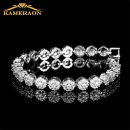 Luxury Wedding Shiny Bracelet Bangles Zircon Hip Hop Jewellery Cut Round Square CZ Tennis for Woman Party Wholesale 231221