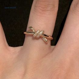 Band Rings Designer Knot Classic Luxury Diamond Ring Women Titanium Steel Gold-plated Engagement Wedding Jewellery Size 5-10 Czjh