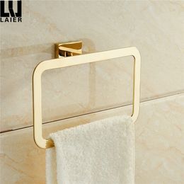 gold Towel Ring chrome Bathroom accessories Decoration Elegant square style 231221