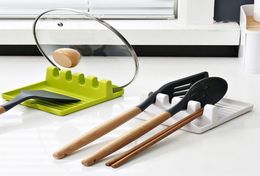 Spoon Spatula Shelf Tool Multifunction Mat Kitchen Utensil Rest Storage Cooking Holder Pad Tools Green White3963264