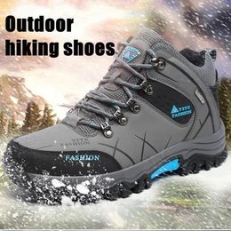 Men's Winter Snow Boots Waterproof Leather Sports Super Warm Outdoor Hiking Work Travel Shoes Size 3947 231221