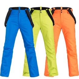 Winter Men and Women Ski Pants Outdoor Windproof Warm Thickened Snowboard Double Straps Skiing 231221