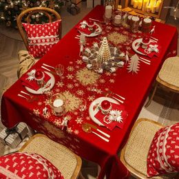 Table Cloth Christmas Red Festive Anti-fouling Tablecloth Wedding Party Light Luxury Rectangular Coffee Kitchen Accessories