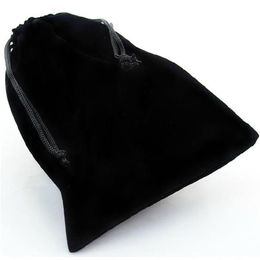 Selling Whole Black Drawstring Velvet Pouch Bag for Jewellery Two Size are Available260T