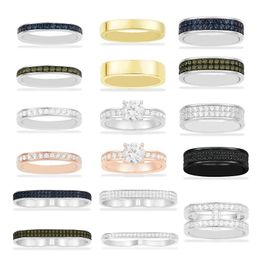 Wedding Rings Yumm S925 June Zircon Couple Plain Ring Single and Double Row Diamond Ring Mens and Womens Anniversary Fashion Jewellery 231222