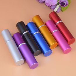 Free Shipping 12pcs Hot Pump Empty Perfume Sprayer Bottle 5ml 10ml Aluminium Glass Anodized Compact Fragrance Mini Spray Scent-Bottles Nqqot