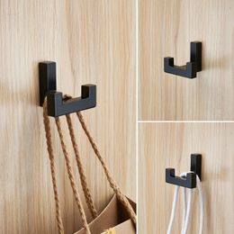 SARIHOSY Wall Hook Coat Hooks 5 Pcs Black Matt Double for Entryway Kitchen Bathroom Heavy Duty Accessories 231221