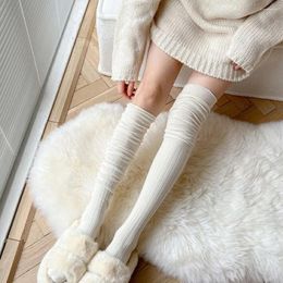 Women Socks Lady Splicing Stockings High Tube Thermal Knee-socks Thigh Stocking Hosiery Soft Comfort Fashion Korean Sock