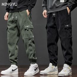 Men's Pants Brand Clothing Winter Cargo Corduroy Men Jogging Sweatpants Casual Male Baggy Thick Streetwear Harem Work Trousers