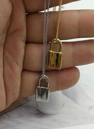logo Luxury Lock necklace woman pendant stainless steel 45cm jewelry on the neck Valentine Day Christmas gifts for girlfriend whol9182367