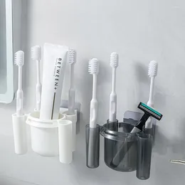 Bath Accessory Set Toilet Toothpaste Dispenser Toothbrush Holder Washing Table Storage Rack Organise Artefact Sets No Punching Required