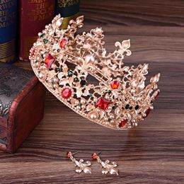 2021 Vintage Baroque Bridal Tiaras Accessories Gold Silver Colorful Crystals Princess Headwear Stunning Wedding Tiaras And Crowns1238B