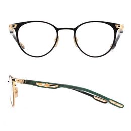 Summer New ATTITUDE I Sunglasses Mens Luxury Brand Mens Womens Green Round Frame Attitude Fashion Flat Mirror with Box