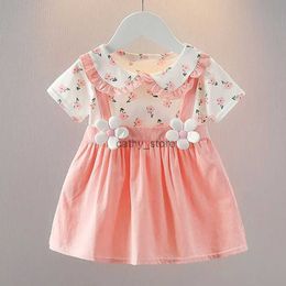 Girl's Dresses Summer Baby Girl Dress Doll Collar Princess Costume Wedding Birthday Party Outfit Toddler Girl Clothing Children Lovely A1087L231222