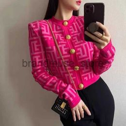 Women's Sweaters Long Sleeve Printing Knitting Buttons Streetwear Autumn Winter Thin Sweet Temperament Slim Sweaters Casual New Women's Clothing J231222