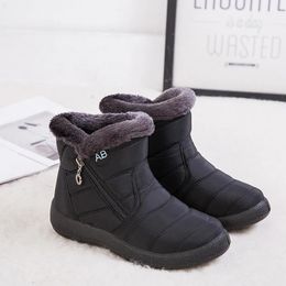 Boots Women Boots Waterproof Snow Boots Zipper Female Plush Winter Boots Women Warm Ankle Botas Mujer Winter Shoes Woman Plus Size 43