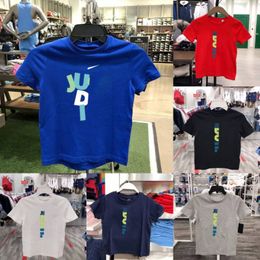 Designer Kids T-shirts baby brand Cotton Tshirts Toddler Tees Print youth boys girls Red deep blue black white Grey Casual Tops Tees Clothing Clothes 3-12 years