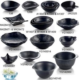 Melamine Dinnerware Black Frost Oval Ramen bowl Korean Restaurant A5 Melamine Big Bowls Melamine Tableware Whole281l