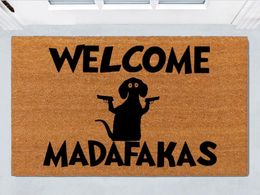 Carpets Hello Madafakas Dog Doormat Funny Fleece Blanket Throw Soft Warm H Dual Sided Small Blankets