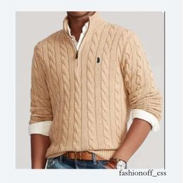 Mens Sweaters Autumn Wool Casual Small Horser Pull Half Zip Ralp Polo Chandail Cardigan Jacket Winter Long Sleeve Sweater Pullover Women