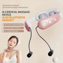 Neck MassagerWith Bluetooth Intelligent EMS Shoulder Body Massager Low Frequency Magnetic Therapy Pulse Deep Tissue Massage 231221