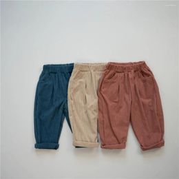 Trousers Baby Fashion Spring Autumn Corduroy Pants Infant Boy Loose Comfortable Girls Simple Elastic Waist Solid Colour