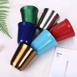 80ML Espresso Mugs Stainless Steel Coffee Milk Water Drink Breakfast Cups 304 Insulated Double Wall Dishwasher Safe Texture 231221