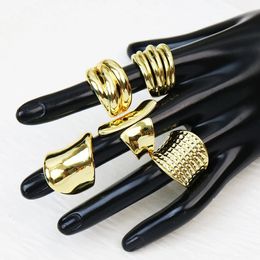 Band Rings 10Pcs Retro Metallic Gold Plated Rings Multi Design Simple Classic Personality Finger Jewellery Gift 4 231222