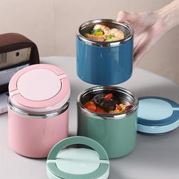 Dinnerware Sets Breakfast Cup Soup Bowl Stainless Steel Portable Lunch Box Porridge Thermal Storage Container Sealed Bento With Ha221J